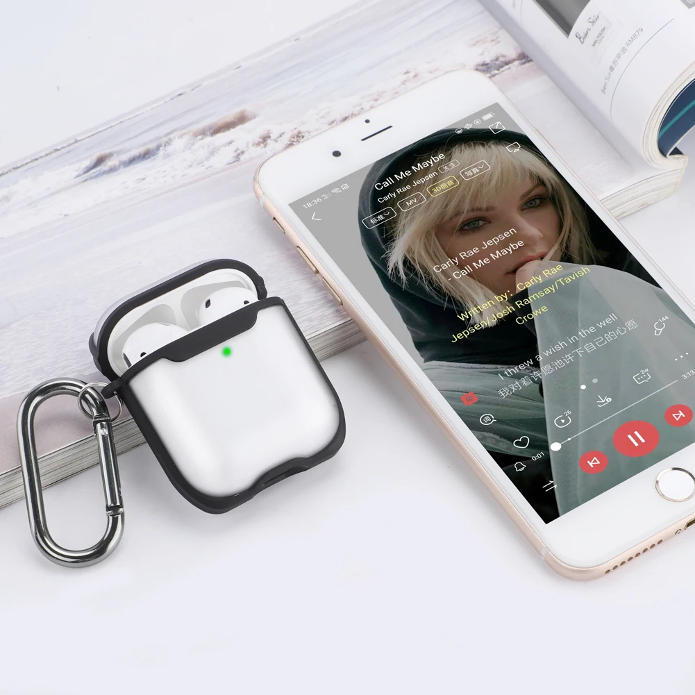 Противоударный чехол для AirPods Pro с брелком для ключей, защитный чехол для AirPods 1 2, прозрачный чехол