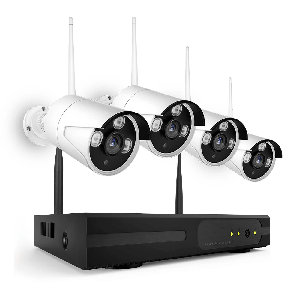 8CH NVR+ 4 камеры видеонаблюдения беспроводная система видеонаблюдения 720P камеры домашний монитор ночного видения видеонаблюдение