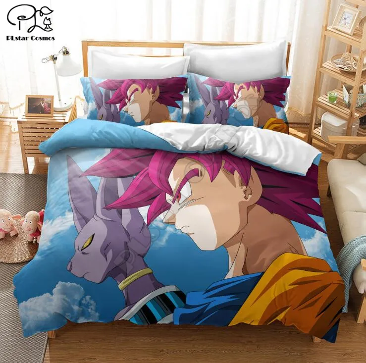 

3D printed Dragon Ball Home Textiles 3D Quilt Cover 100% Polyester Bedding Set Luxury Three-Piece Pillowcase Quilt Cover