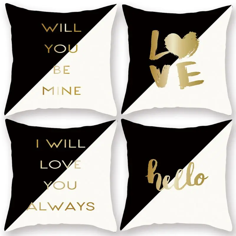 

Print Pillow Case Polyester Sofa Car Cushion Cover Home Decor Happy Valentines