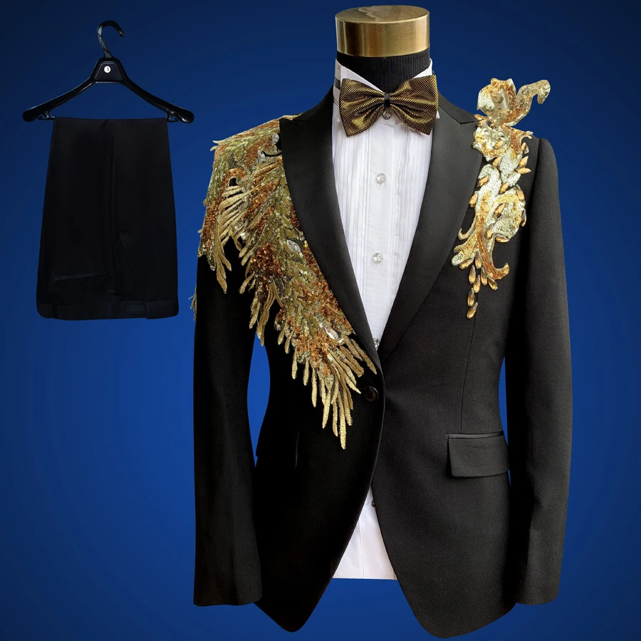 plus size gold suit
