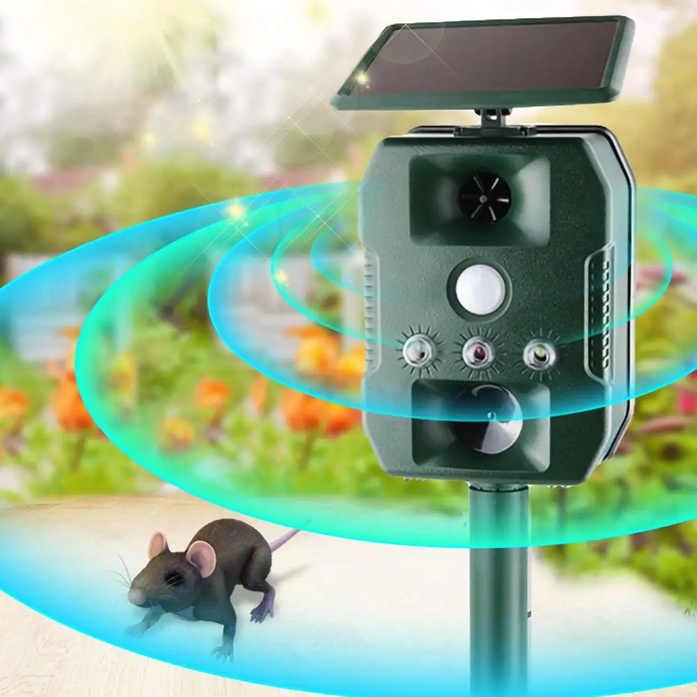 

Garden Solar Powered Ultras onic Outdoor Animal Repeller Motion Sensor Flash Light Dog Cat Raccoon Rabbit Animal Dispeller