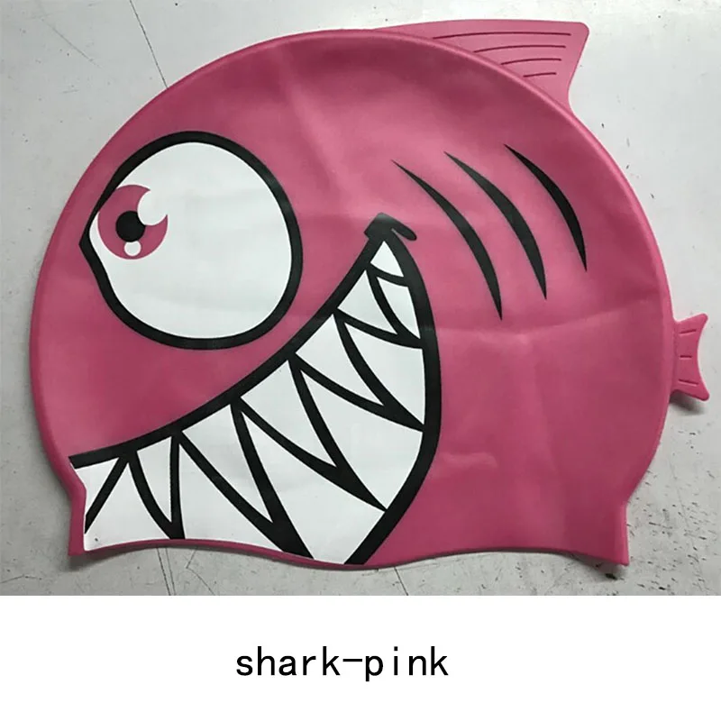 Swimming Cap Silicon Kids Children Boys Girls Baby Diving Swim Cap Hat Ear Protector Printing Silicone Waterproof Caps cute