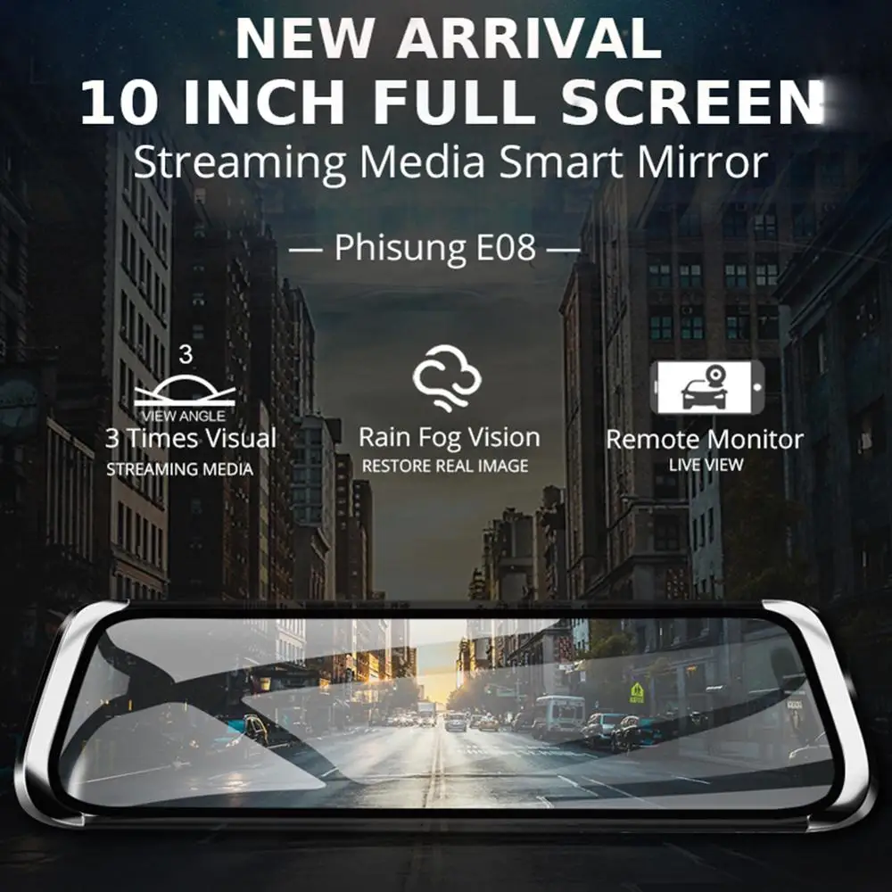FHD 1080P Автомобильный gps Navi DVR 10 дюймов ips экран Android поток медиа зеркало заднего вида ADAS Bluetooth 4G WiFi камера