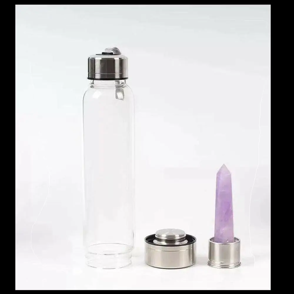 500ml Natural Crystal Column Water Cup Quartz Crystal Cup Mineral Sample Of Energy Stone For Domestic Drinking