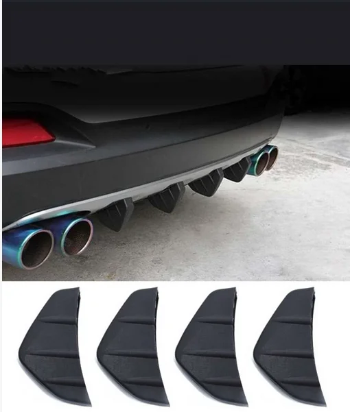 4x Universal Carbon Fiber Look Car Rear Bumper Lip Diffuser Shark Fins For BMW Benz Audi Ford Mazda VW | Автомобили и мотоциклы