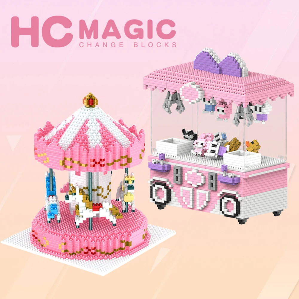 Buildmoc девушки Город Друзья Принцесса фантазия карусель красочные алмазные