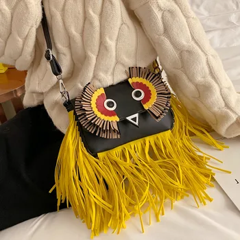 

Gykaeo Vintage Owl Crossbody Bags for Women 2019 Fashion Small Shoulder Bag Ladies Chains Tassel Messenger Bags Bolsa Feminina