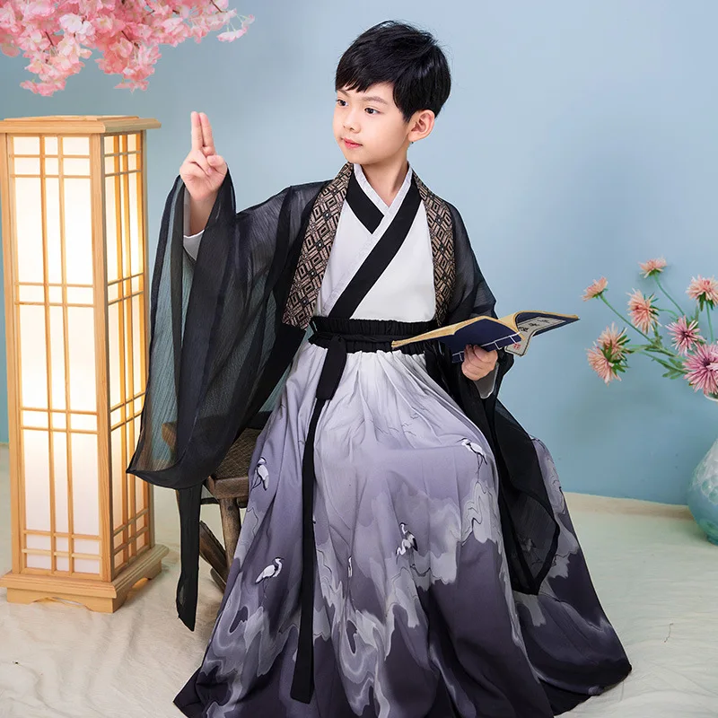 Traditional Chinese Costume Boy Kids Tang Suit Han Fu National Costume