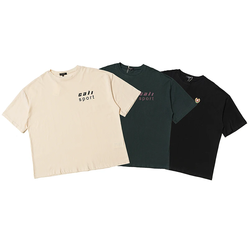 

Kanye West Season6 Letter Dyeing Logo T-shirt Men Women High Quality Cotton Solid Color Casual Top Tees Kanye West Loose T Shirt