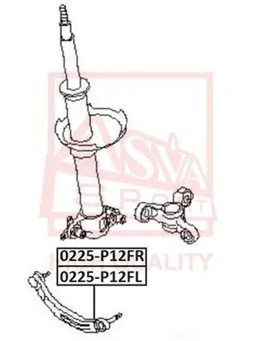 Тяга передняя правая ASVA 0225P12FR