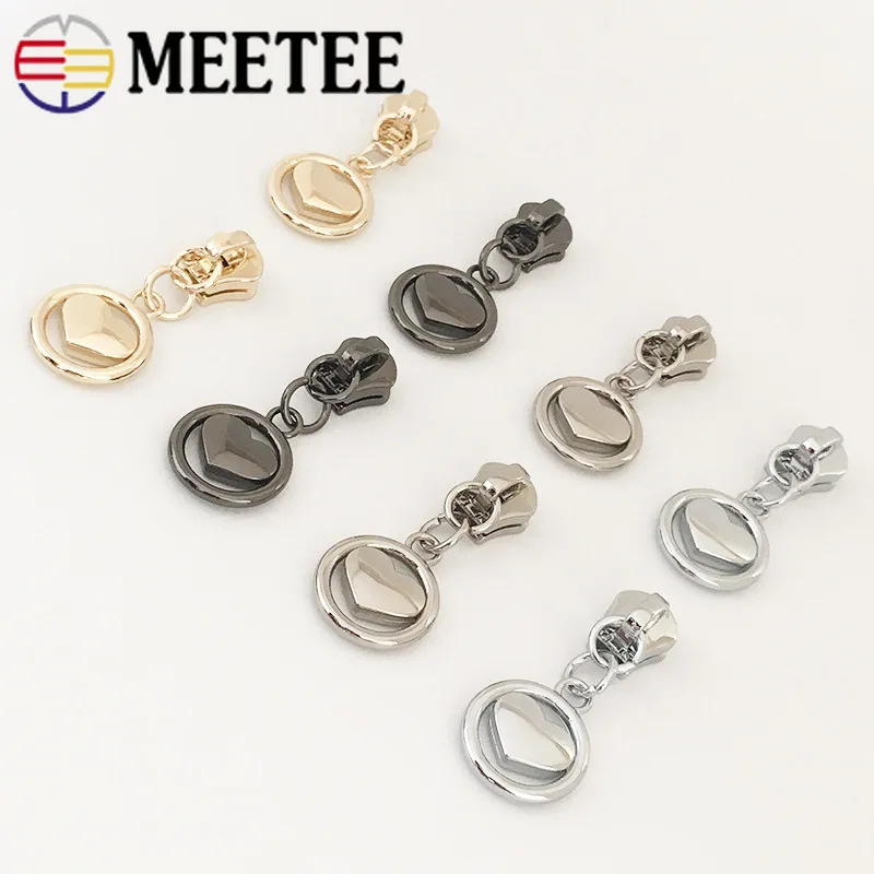 5/10 шт. Meetee eco-friendly сердце бегунки для молний для 5# разъемная застежка-молния металлическая молния пуховик-пулер ограничитель молнии сумка с молнией для ремонта Наборы аксессуары «сделай сам»