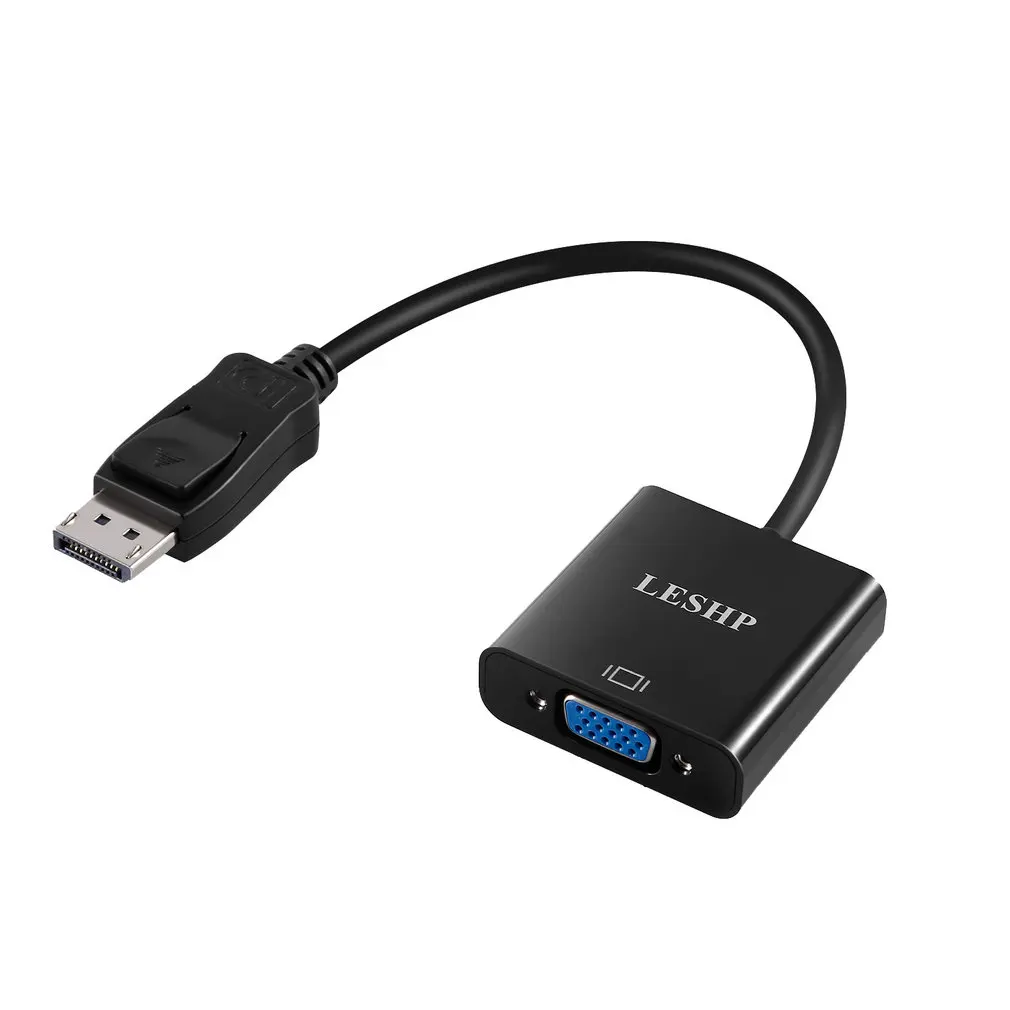 LESHP черный 1080P DP display port to VGA адаптер конвертер DP to VGA адаптер папа-мама разъем