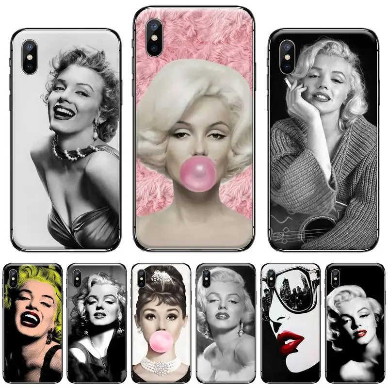 Чехол Мэрилин Монро для сексуальных девушек черный чехол из ТПУ iphone 5 5s 5c se 6 6s 7 8 plus