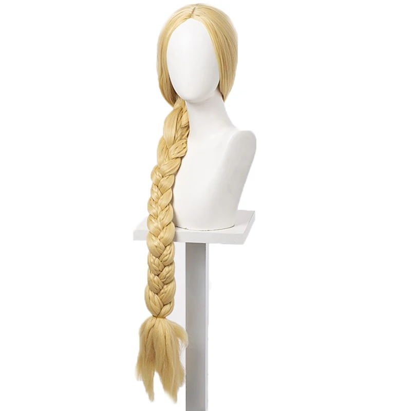 

Tangled Princess Cosplay 120cm 47" Blonde Super Long braid Heat-resistant fiber Hair Rapunzel Anime role play costume Wig