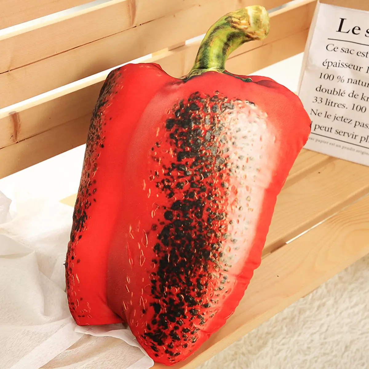 Red pepper Имитация еды, Мехико, подушка для барбекю, подушка для сиденья, морская еда, плюшевая игрушка, кукуруза, карп, баклажан, бекон, подушки, забавный подарок, подушка для бойфренда - Цвет: Red pepper