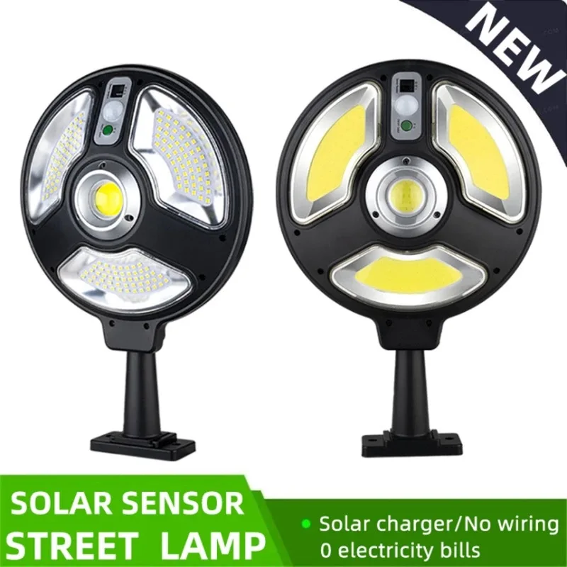 

173LED Solar Disc Garden Lights Outdoor Waterproof Street Light Home Villa Landscape Remote Control Body Induction Wall Lamps