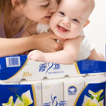 

10 Roll Coreless Paper towels Home White Toilet Paper Tissue Household Skin-Friendly indoor Roll Tissues Nap Papier toaletowy