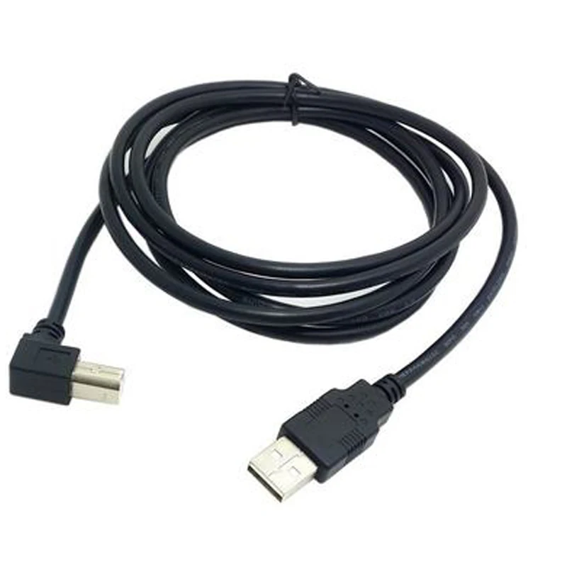 Black Elbow 90 USB Printer Power Cable USB 2.0 A-B Male to Male Scanner Printer Wire USB Convert Data Line 1.5M 50CM 3M 1M - Image 2