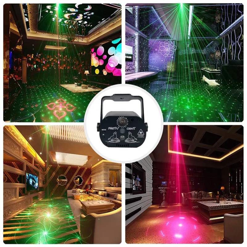 60 Pattern Projector Stage Lights Mini Laser Stage Light LED RGB Lighting Party Disco DJ KTV 72 × 60 × 88MM Lamparas 40DEC0509