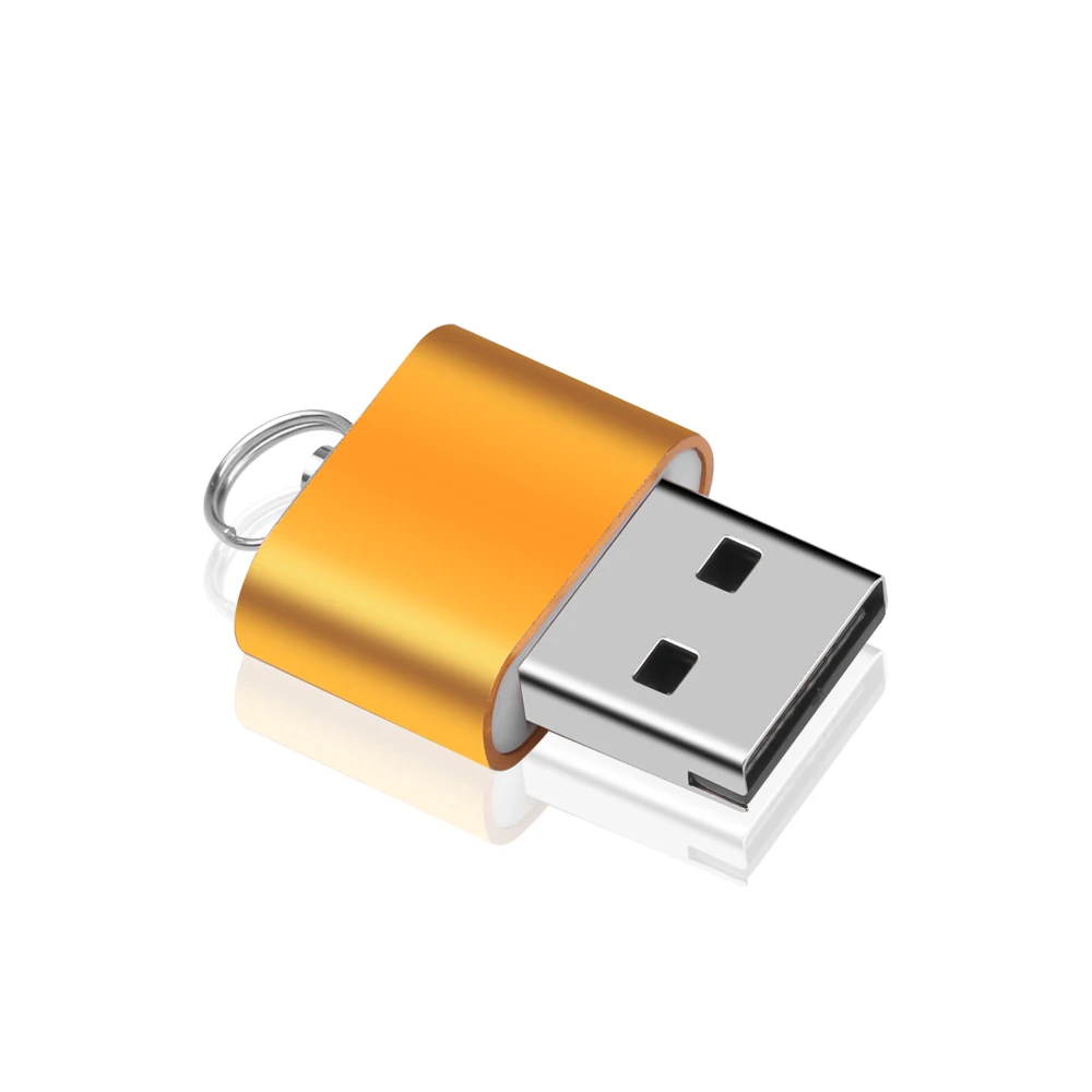 Адаптер USB карта памяти Mini считыватель кодов высокого Скорость USB 2,0 Интерфейс адаптер объектива для камер Micro SD TF T-flash карта памяти для устройства чтения sd-карт для ПК - Цвет: Золотой
