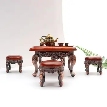 

1/12 Dollhouse Mini Furniture Bench Dining Table Model Toy Miniature Landscape Kids Educational Toys for Children Gifts
