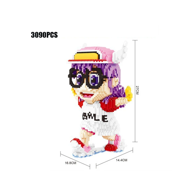 

Funny idea creator cartoon anime building brick girl robot micro diamond block Arale figures nanobrick educational toys for gift