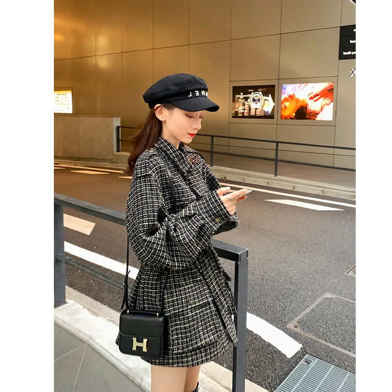 I Tops женские стиль ретро Hong wei inflooring NS супер чувство огня дизайн однобортный не-основной плед Woole