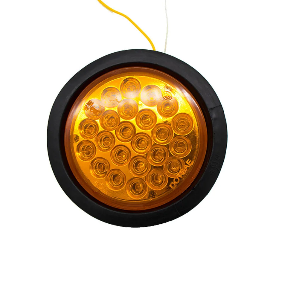 2шт 4 дюйма 24 Вт 24 светодиодный круглый стоп поворот Хвост резервный Обратный Свет Янтарный набор