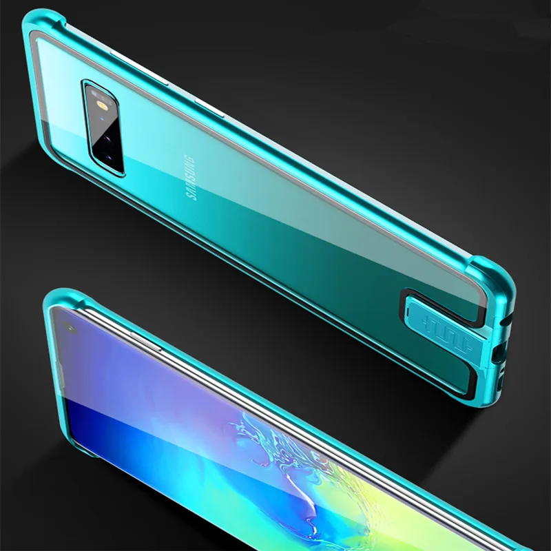 Zeallion для самсунга Galaxy ультратонкий S10 Note 10 Plus двухтактный металл рамка с закаленным стеклом противоударный чехол для телефона