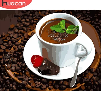 

HUACAN Paint By Number Coffee Cup Drawing On Canvas HandPainted Painting Art Gift DIY Pictures By Number Kits Home Decor