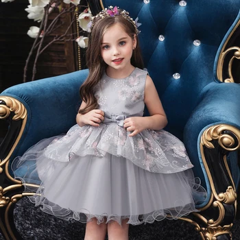 

Girl Princess Dresses Costume Embroidery Elegant Tutu Dress Kids Clothing Evening Wedding Birthday Party Girls Dress vestido