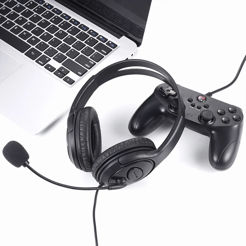 Telephone Traffic Headset USB Wired Headset Gaming Computer Learning Headphone Adjustable Microphone Volume