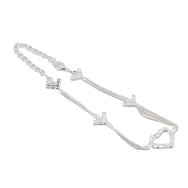 Модные браслеты на ногу, цепочка с подвеской в форме сердца для женщин, Подарочные ювелирные изделия