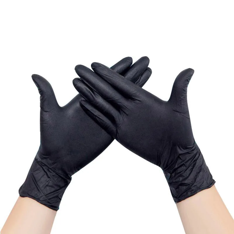 

Disposable Latex Gloves 100/25PCS Universal Cleaning Work Finger Gloves Latex Protective Home Food for Safety Black ST04