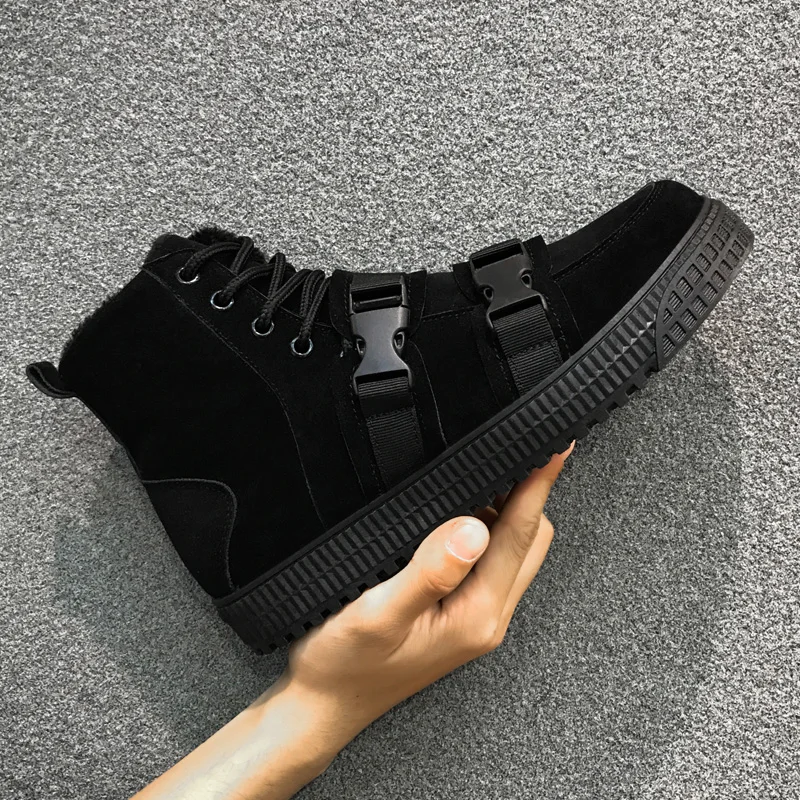 Boots Men Winter Shoes plush warm Men snow Boots Casual suede Leather Ankle Boots Male Leather Footwear chaussures