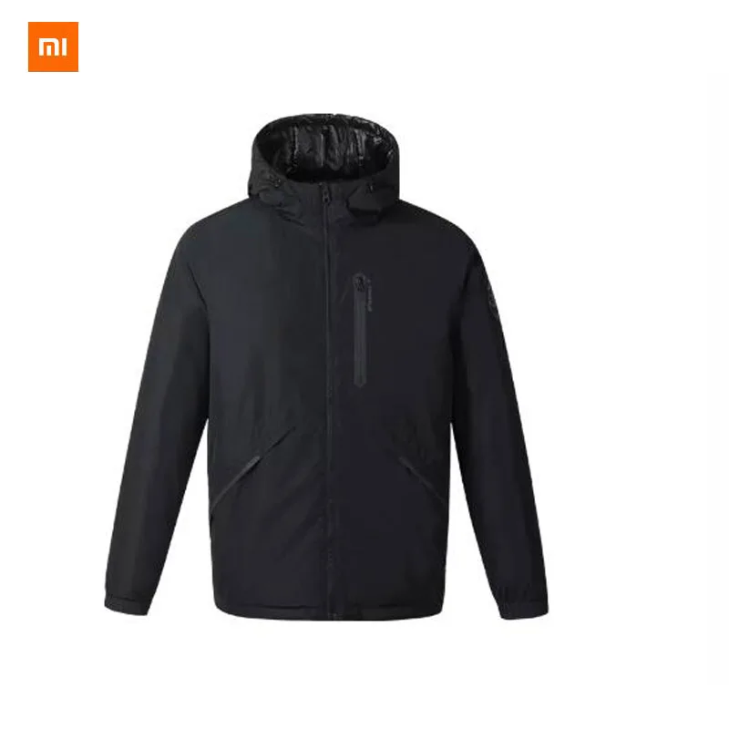 Xiaomi ULEEMARK Smart Fever куртка с хлопковой подкладкой, двухсторонняя одежда 3,0 Для мужчин, пуховик на утином пуху интеллигентая(ый) Контроль температуры 3 уровня регулировки скорости - Цвет: BLACK XL