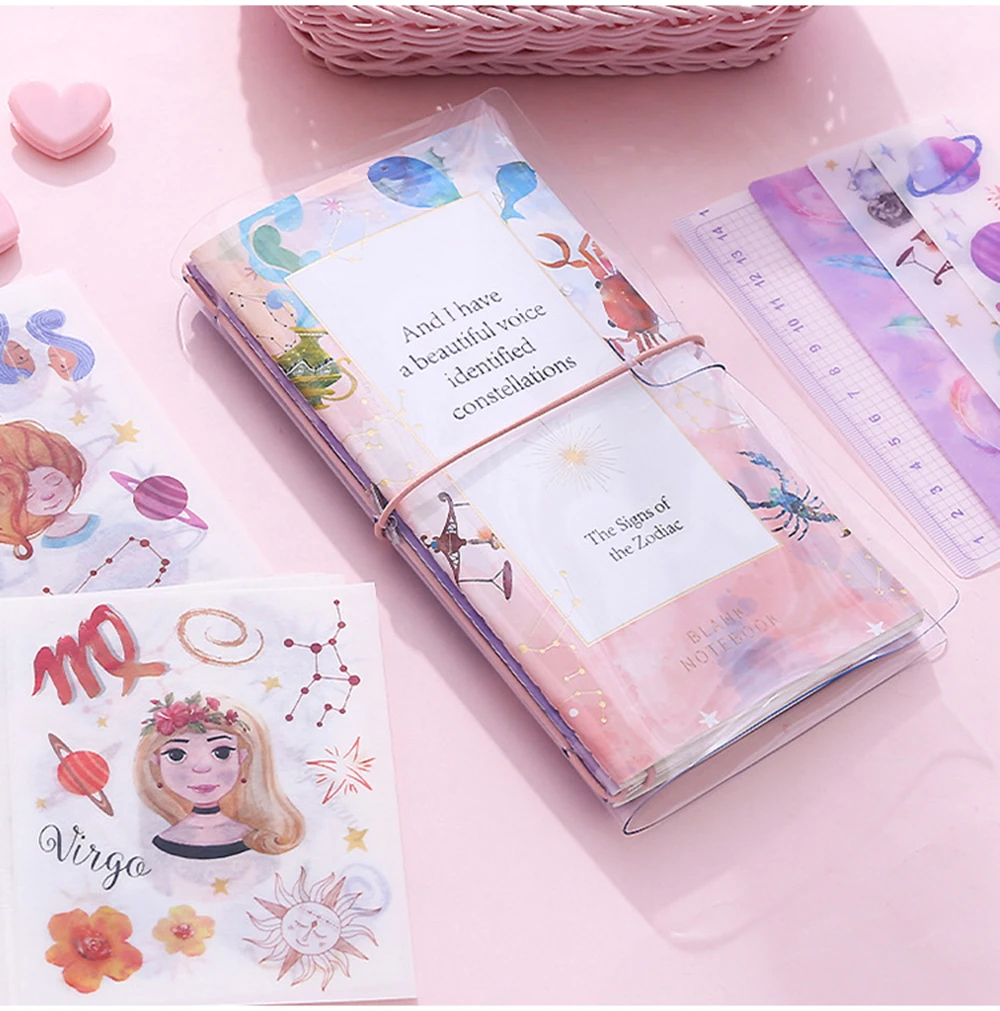 

Kawaii Girl Notebook Set DIY HandBook Diary Decoration Cute Student Notebook Sticker Set Ofice School Supplies Gift Stationery