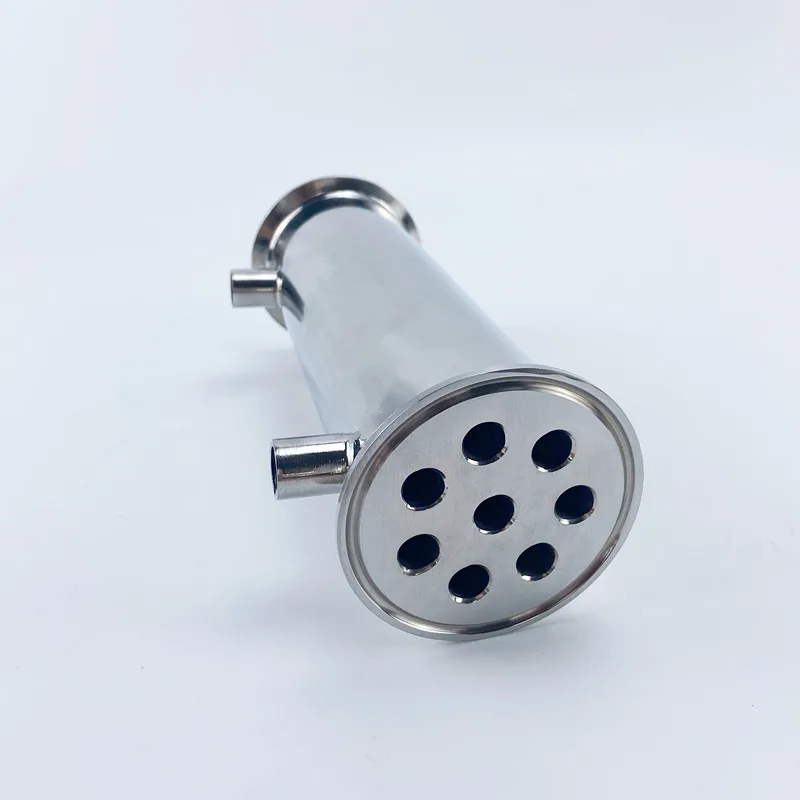 2.5" 63mm(OD77.5mm) Dephlegmator Reflux Distiller Condenser Length 200mm With 1/4" Female Tread Sanitary Steel 304