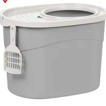 

Anti-splash top-in type fully enclosed cats toilet extra large plastic cat litter box durable anti-fall pet cleaning products