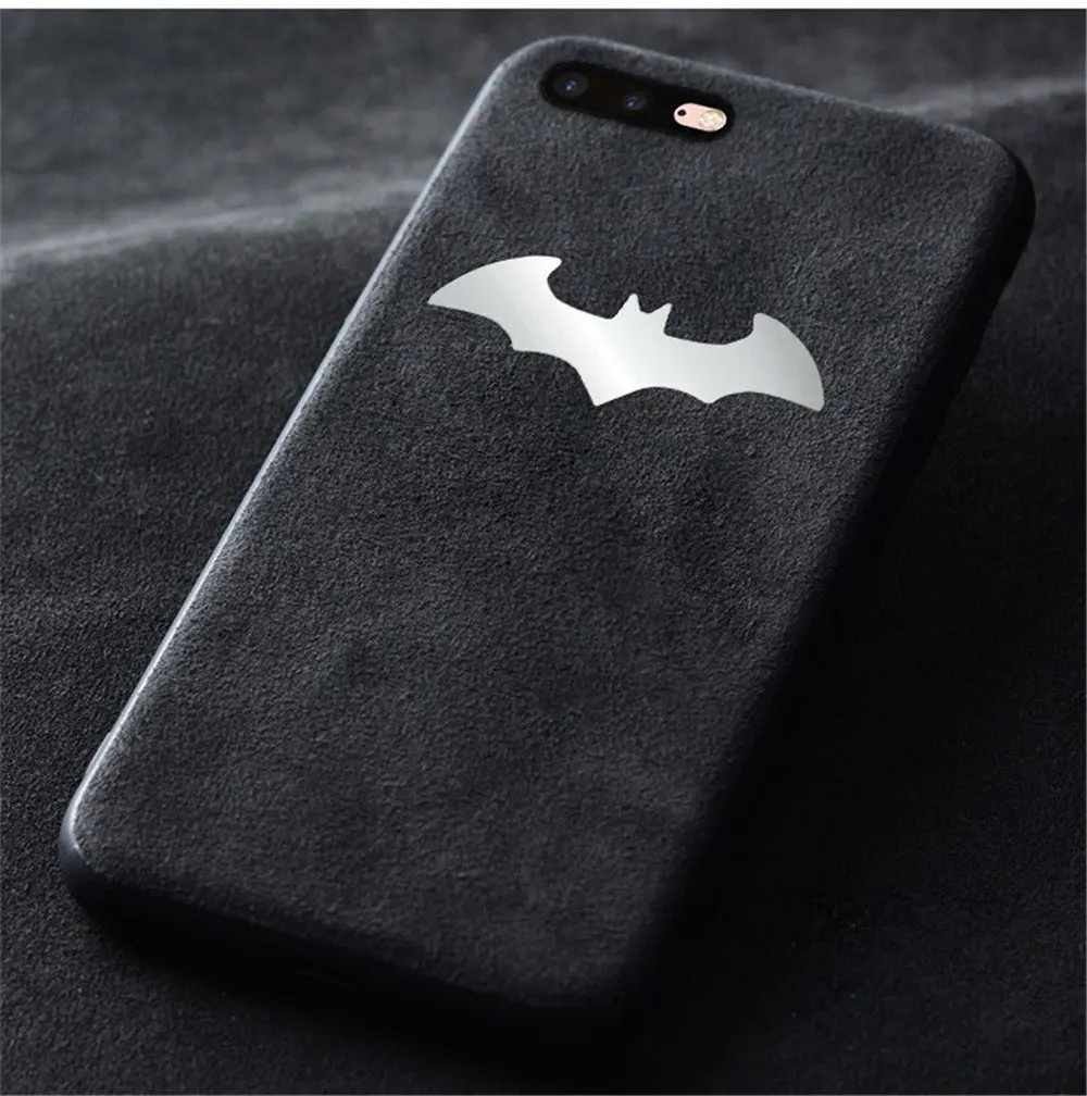 Чехол QINUO Magician Batman с логотипом Turn Fur для iPhone 11 Pro 6 6S 7 8 Plus X XS Max XR Suede Telefon Kilifi Cool Cover Coque - Цвет: Metal label Batman