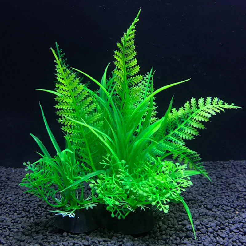 Ofertas Especiales Decoración Artificial para acuario, plantas, adorno de hierbas de agua, plantas acuáticas, pecera, hierba, accesorios de decoración, 14cm, 12 tipos DolGY30z9ke