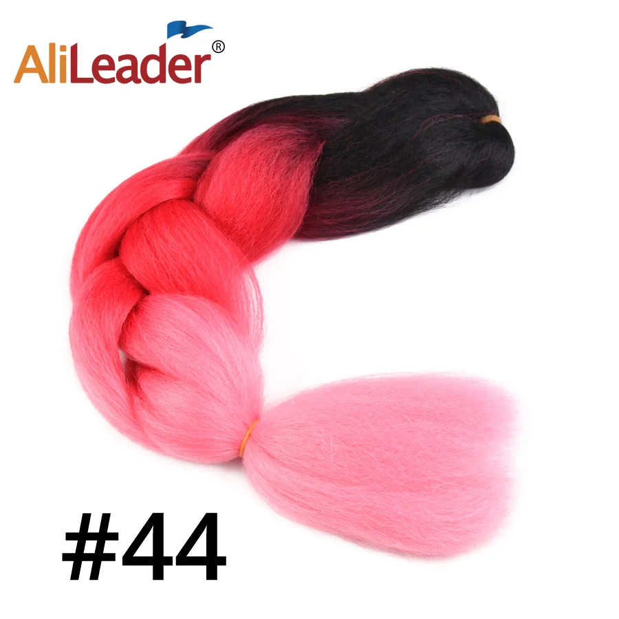 Alileader 24 дюймов Крупногабаритные Вязание косичками волосы синтетические Омбре плетение волос для наращивания крючком косички 103 цветов радужные волосы - Цвет: #10