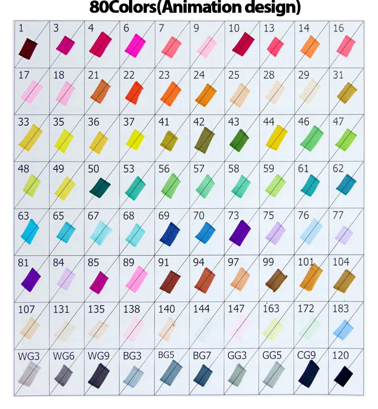 80colors TOUCHNEW EF818 Super Brush Alcohol Based Art Markers Dual Head Manga Drawing Pens Alternative Copic Sketch - Color: 80colors