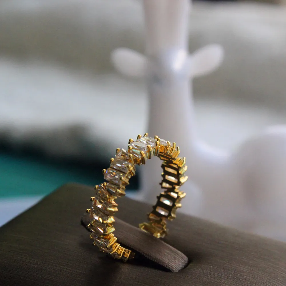 Т-образные тонкие обручальные кольца ручной работы с радужным трапециевидным камнем, модные аксессуары для пальцев, обручальное кольцо для женщин - Цвет основного камня: J1