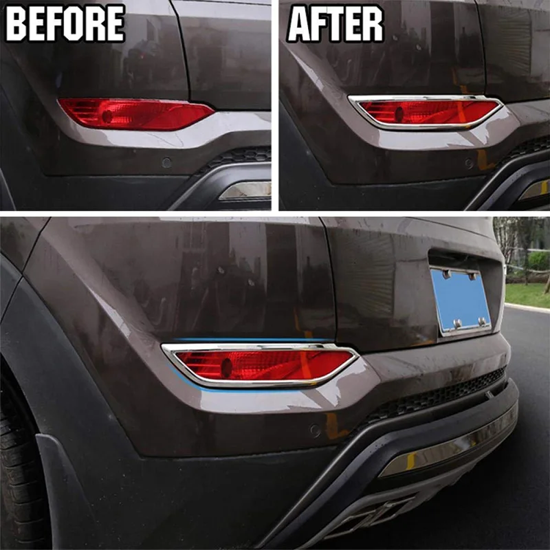 DHBH-для hyundai Tucson TL хромированный задний багажник, бампер, отражатель, противотуманный светильник, противотуманный светильник, противотуманная фара, рамка, украшение автомобиля, Sty