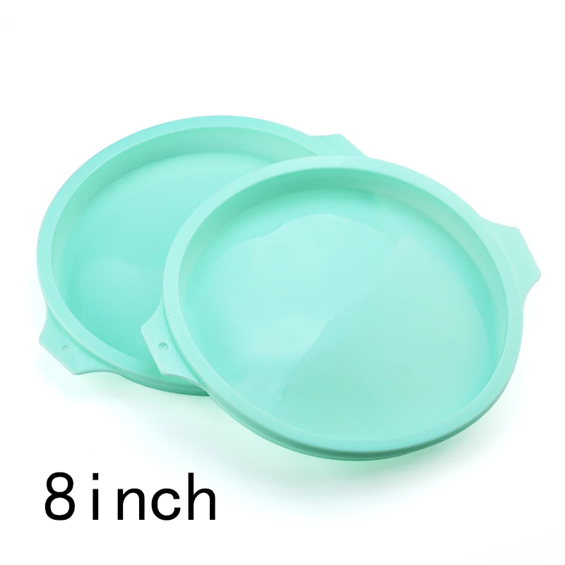 8in green 2pcs Силиконовые Многослойные торты круглой формы кухонные формы для выпечки DIY десерты выпечка формы для торта, Мусса форма для выпечки Инструменты - Цвет: 8in green 2pcs