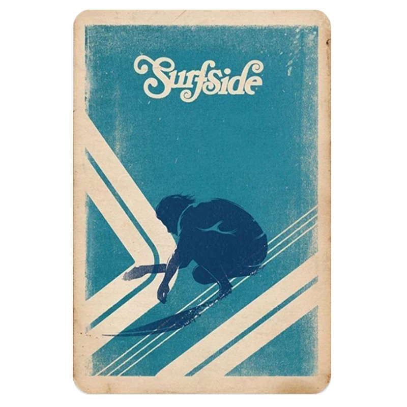 Светло-зеленый Surfside металлический знак табличка Металл Винтаж жестяной знак паба Настенный декор для бара паба клуба человек пещера Ретро гаражная стена - Цвет: Светло-зеленый