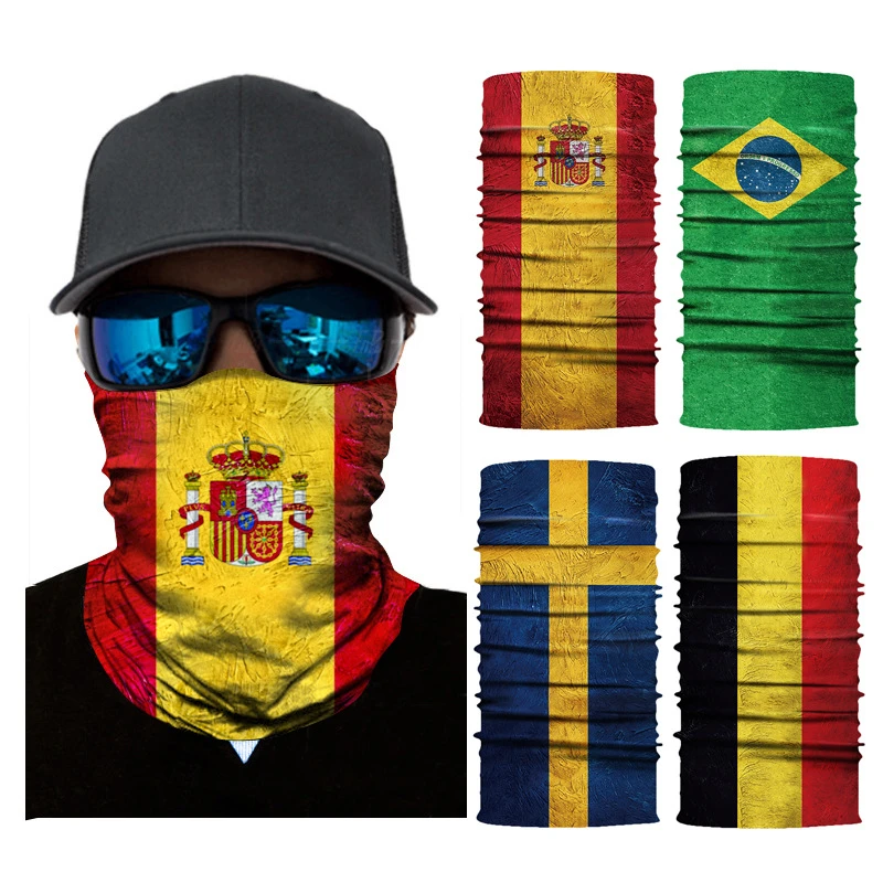 National Flag Magic Scarf Men Cycling Seamless Balaclava Head Scarves Outdoor Sports Headband Neck Warmer Bandanas Face Mesh mens infinity scarf