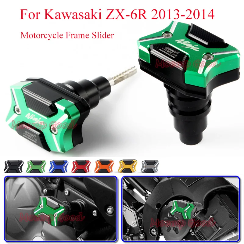 

Ninja ZX-6R Anti Crash Pad Protector Motorcycle Frame Slider Falling Protection For 2013 2014 Kawasaki ZX6R Sliders Frame Guard